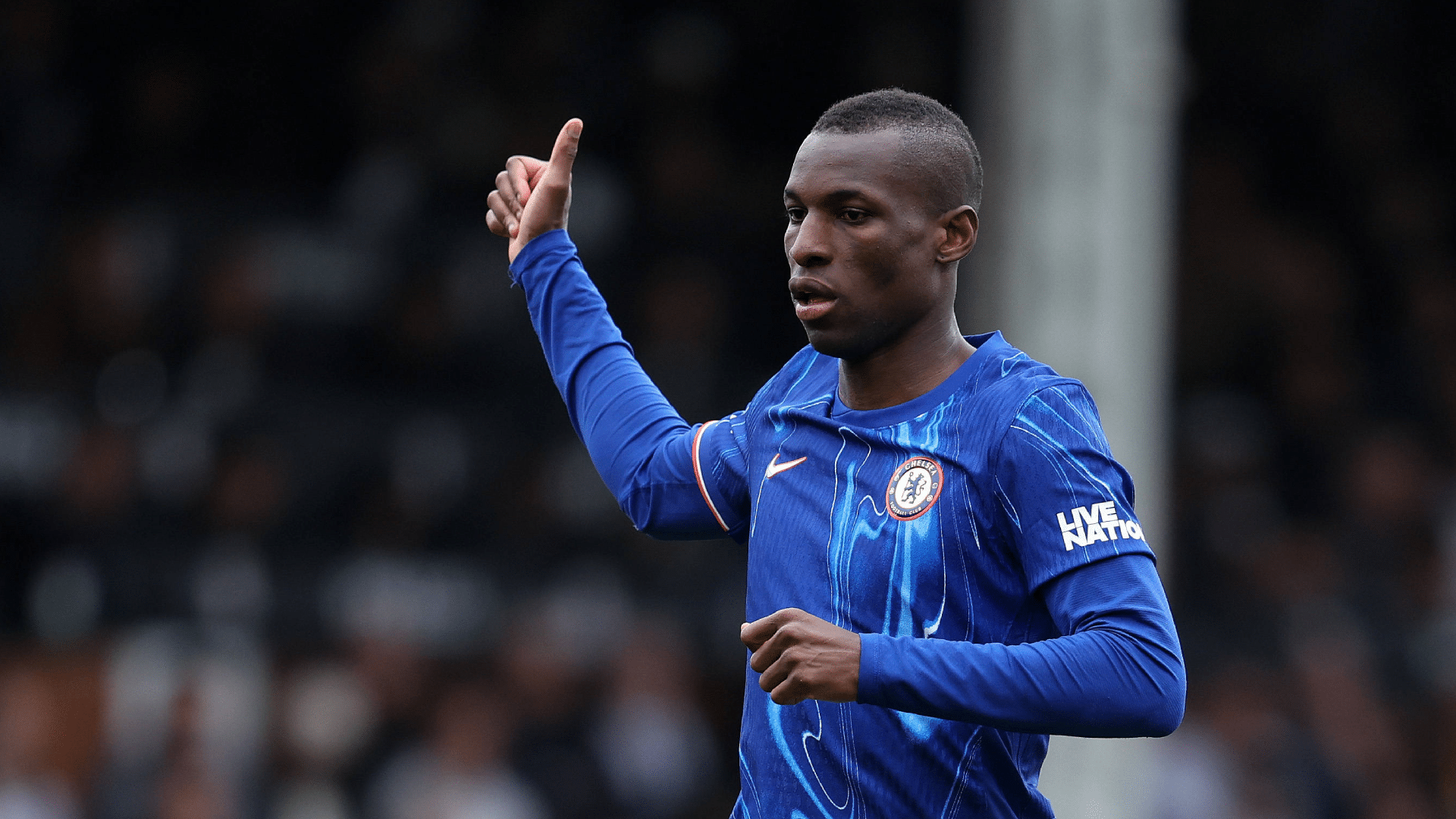 Nicolas Jackson em ação no Chelsea na Premier League