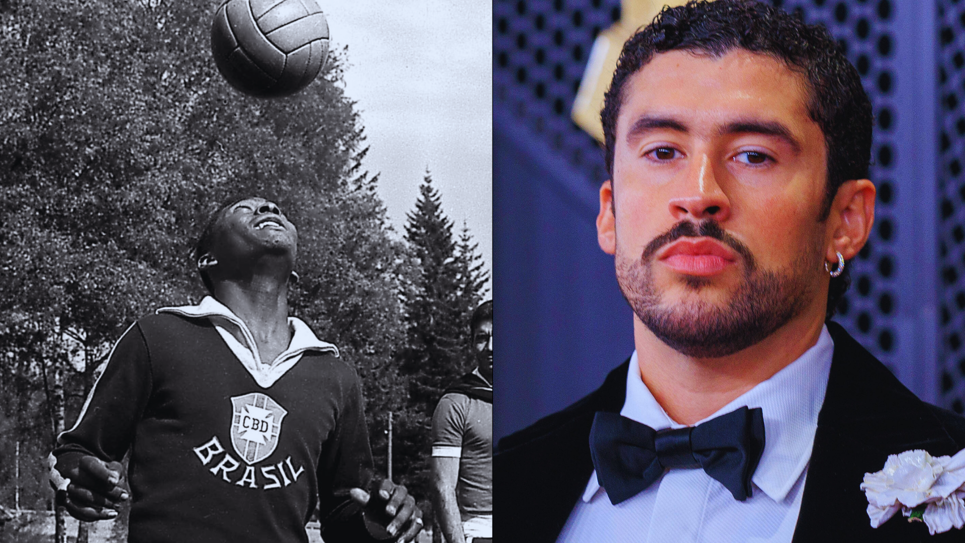 Camisa suada, confiança e mais bastidores de como Bad Bunny vestiu agasalho de Pelé