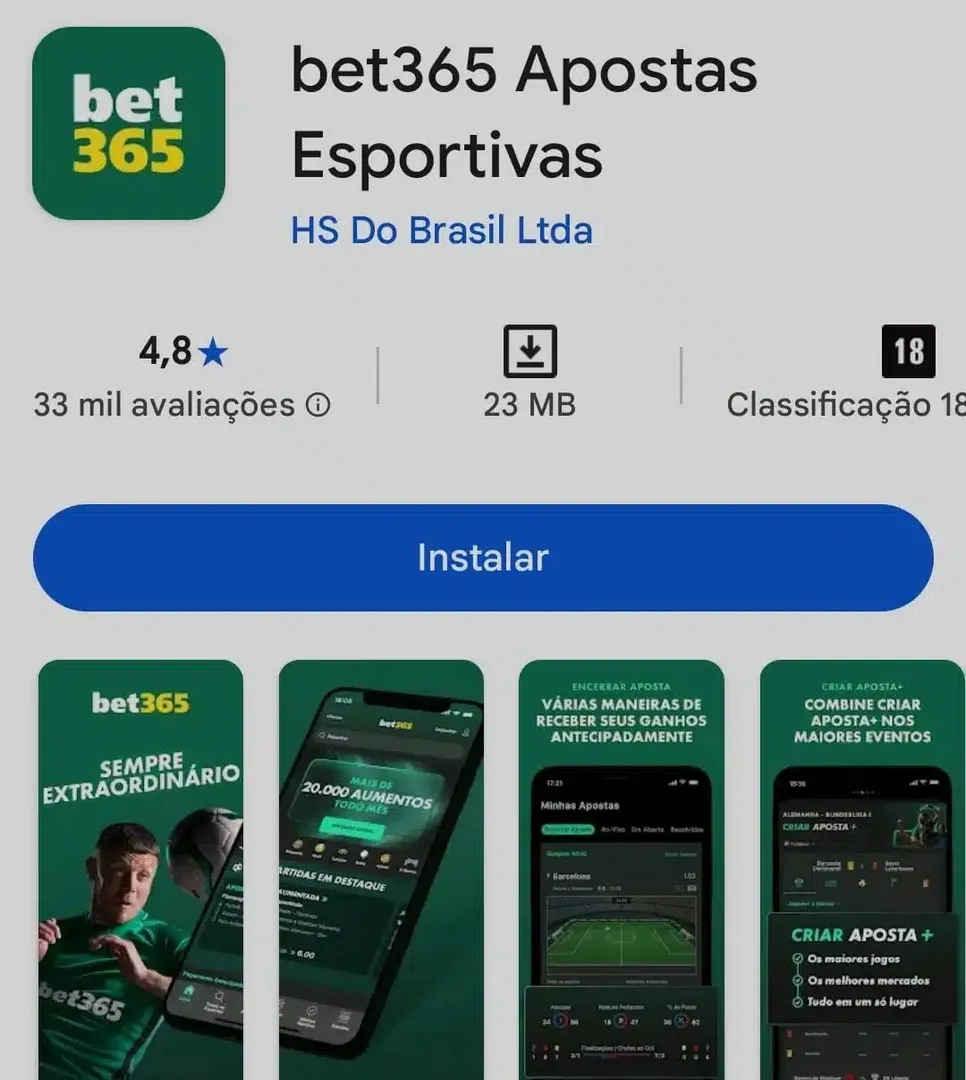 Aplicativo Android da Bet365 dispon&iacute;vel na Google Play Store