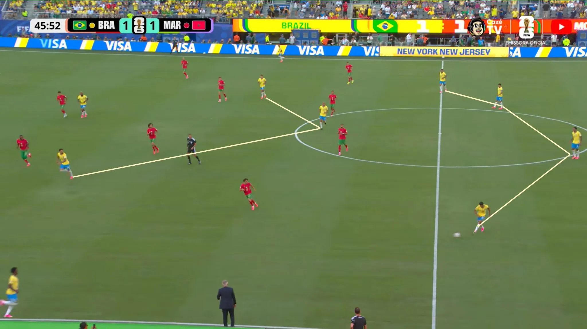 Brasil no segundo tempo passa a ter trio de meio-campo mais estabelecido