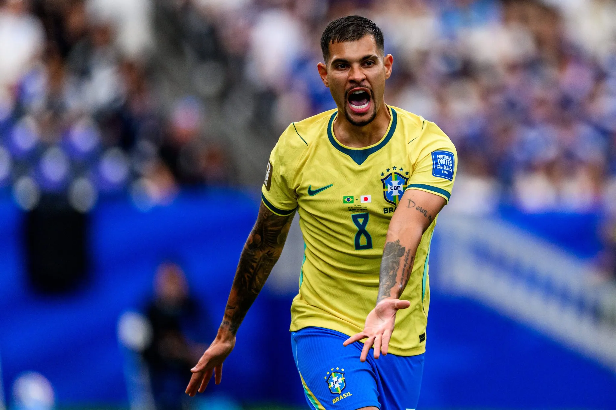 Bruno Guimar&atilde;es em atua&ccedil;&atilde;o durante partida contra o Jap&atilde;o (Foto: IMAGO / Bildbyran)