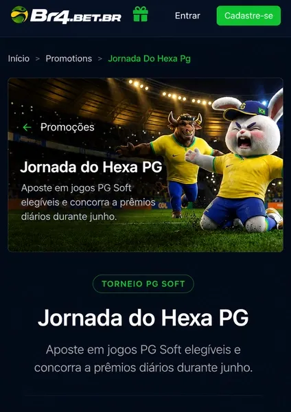 "Jornada do Hexa PG", promo&ccedil;&atilde;o da Br4bet