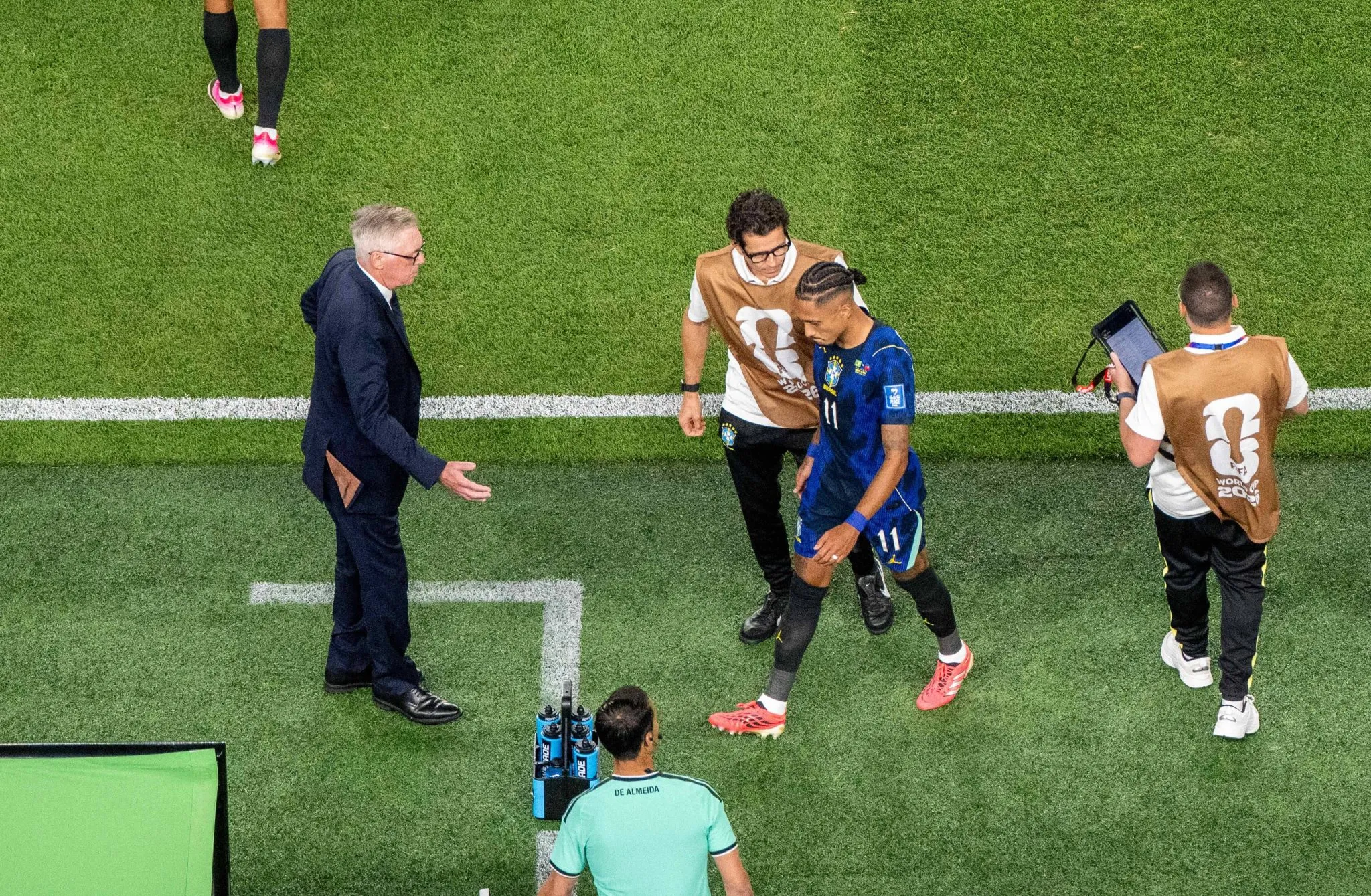 Raphinha ap&oacute;s les&atilde;o na Copa do Mundo 