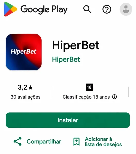 O aplicativo Hiperbet &eacute; exclusivo para Android e pesa menos de 10 MB