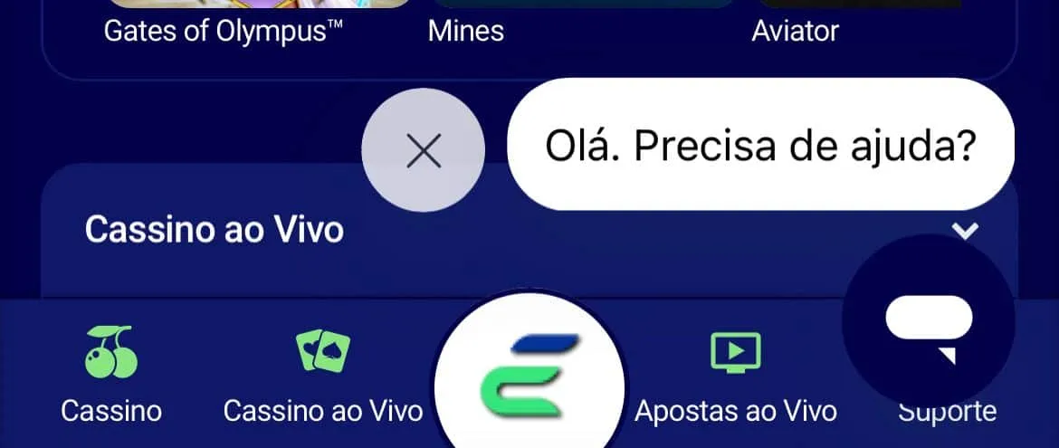 Onde fica o bot&atilde;o para acessar o suporte