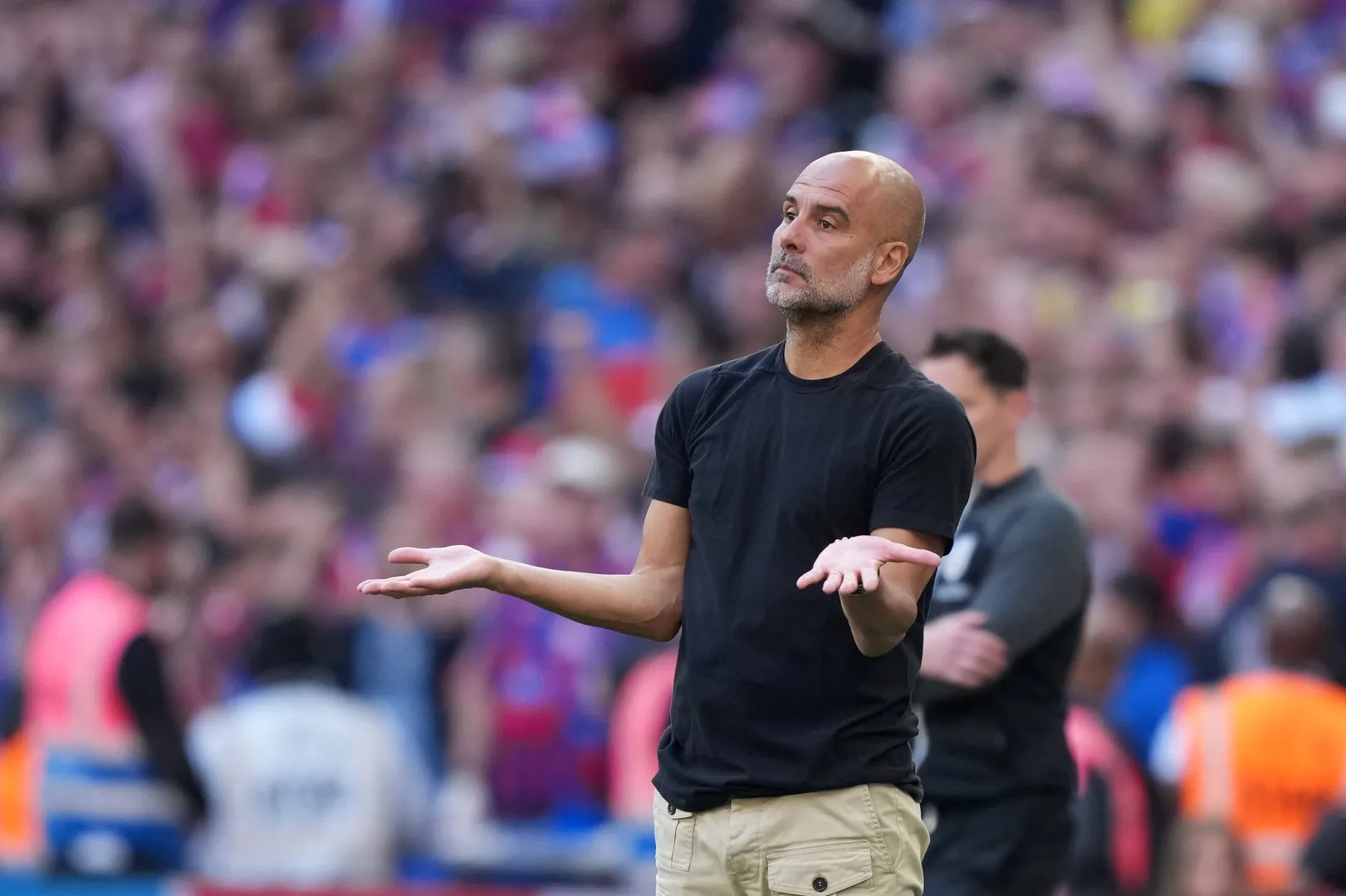Pep Guardiola durante Crystal Palace 1 x 0 Manchester City