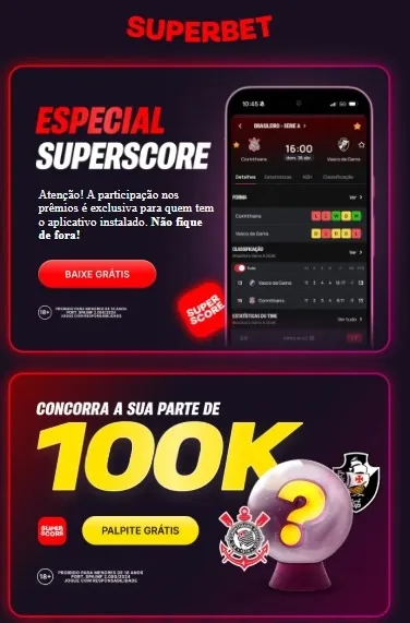 Banner promocional do Super Seis, com o "Especial Superscore"