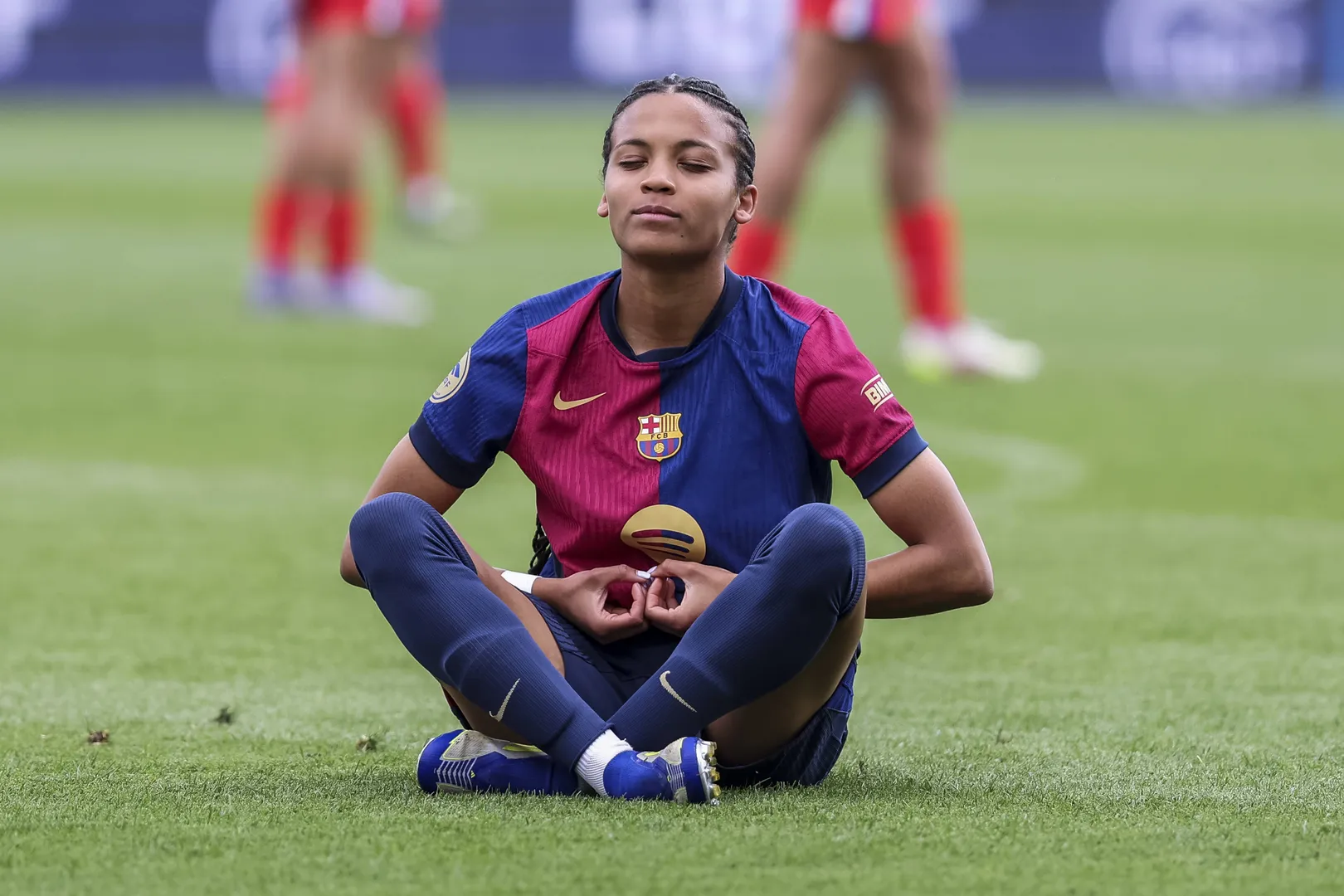 Vicky L&oacute;pez celebra gol pelo Barcelona