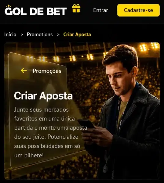 Criar Aposta, da Goldebet