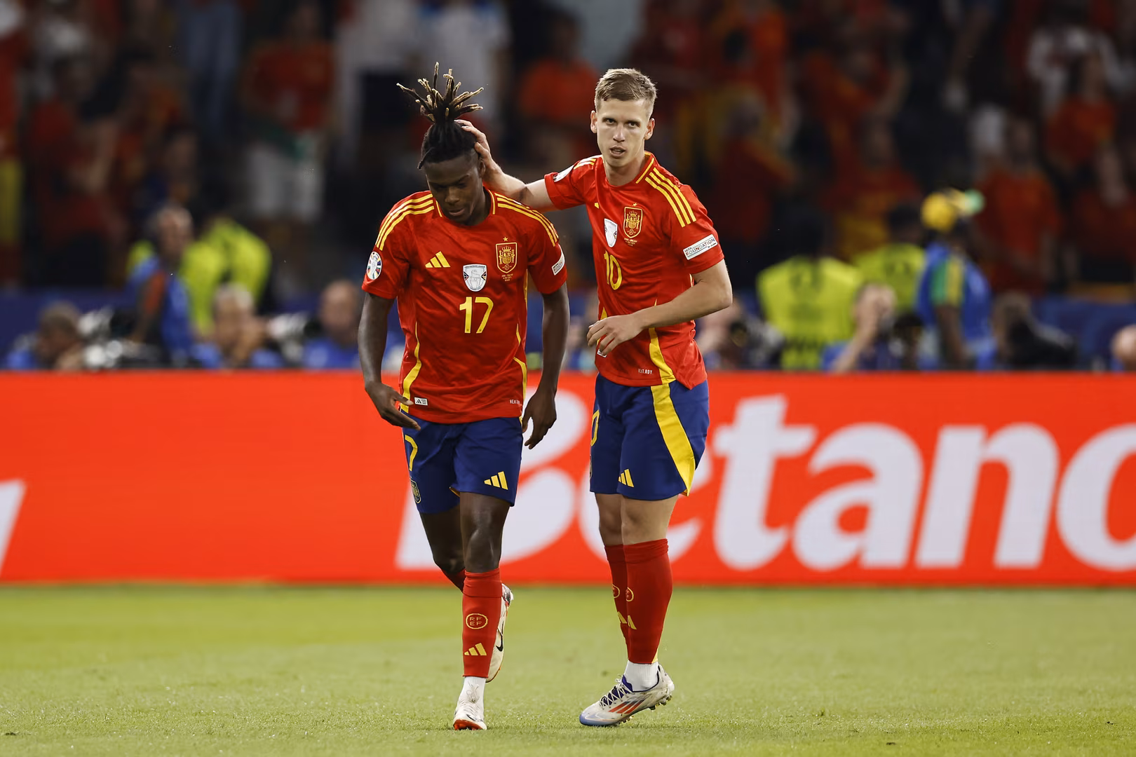 Dani Olmo e Nico Williams, destaques da Espanha na Euro 2024. Foto: Icon Sport