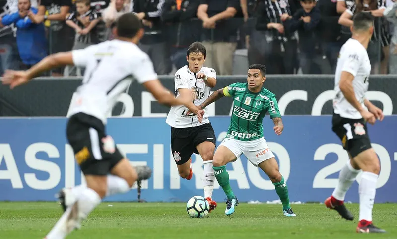 Corinthians praticamente tirou o Palmeiras da disputa pelo t&iacute;tulo do Brasileir de 2017 (Foto: C&eacute;sar Greco/Palmeiras)