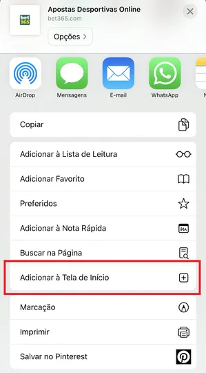 atalho da bet365 no ios