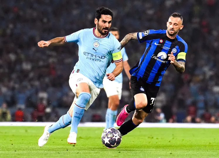 Gundogan foi o capit&atilde;o do Manchester City na final da Champions League 2022/2023. Foto: Icon Sport