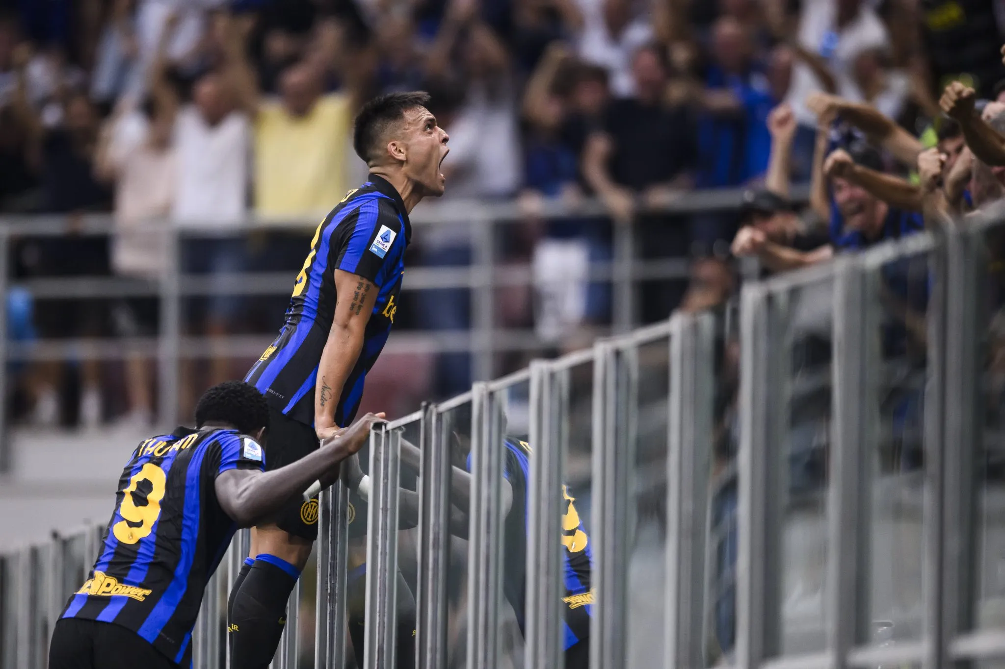 Lautaro Mart&iacute;nez ap&oacute;s marcar o gol da virada da Inter