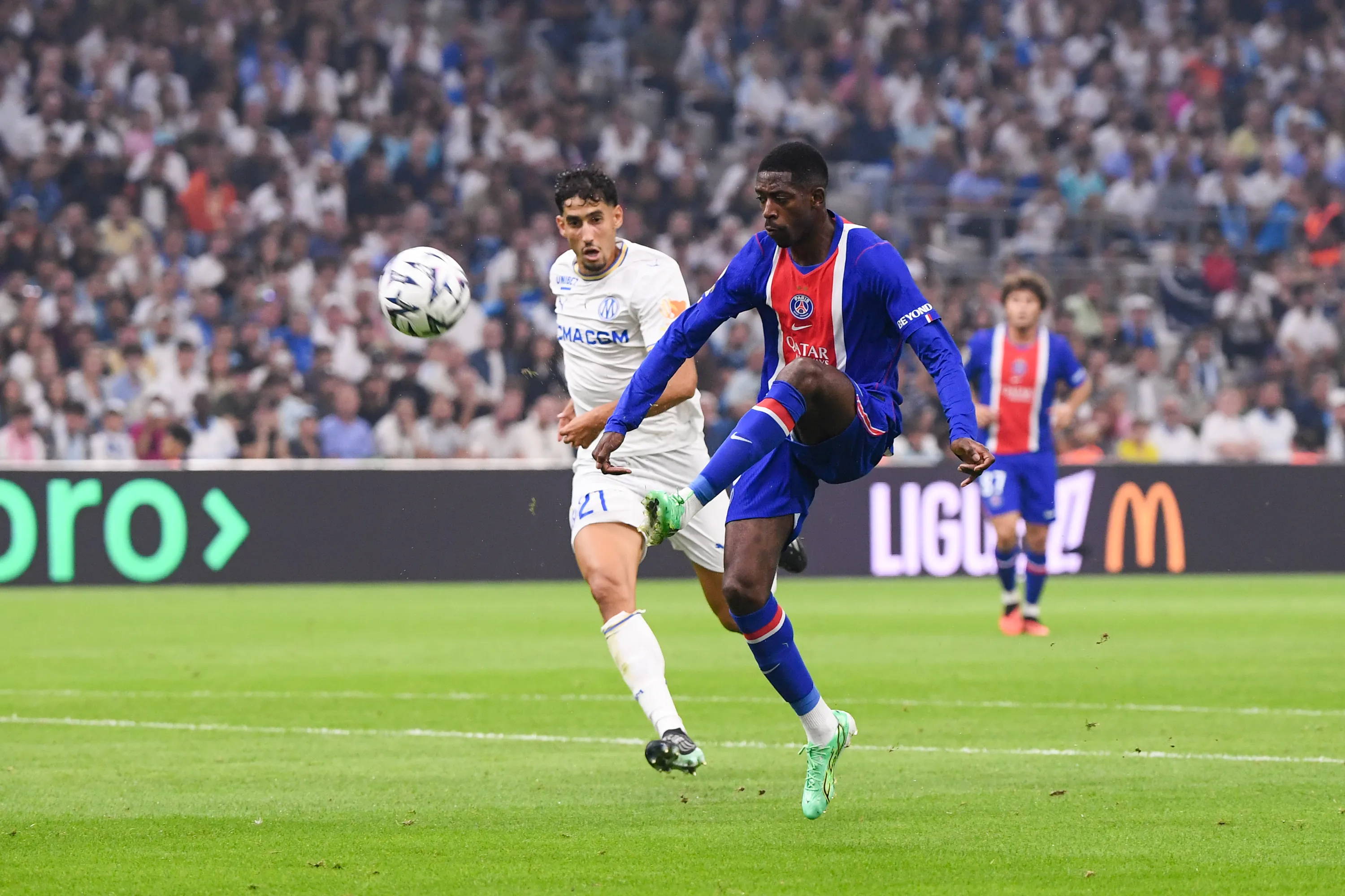 Ousmane Demb&eacute;l&eacute; em PSG x Olympique de Marseille