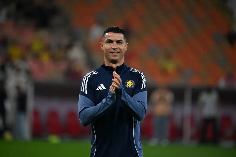 Cristiano Ronaldo durante aquecimento do Al-Nassr