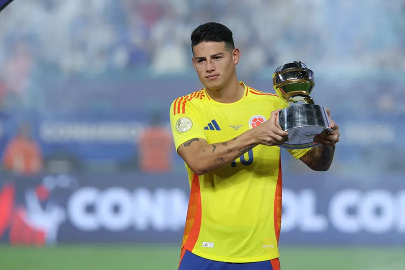 Foto: (IconSport) - James Rodr&iacute;guez, melhor jogador da Copa Am&eacute;rica 2024