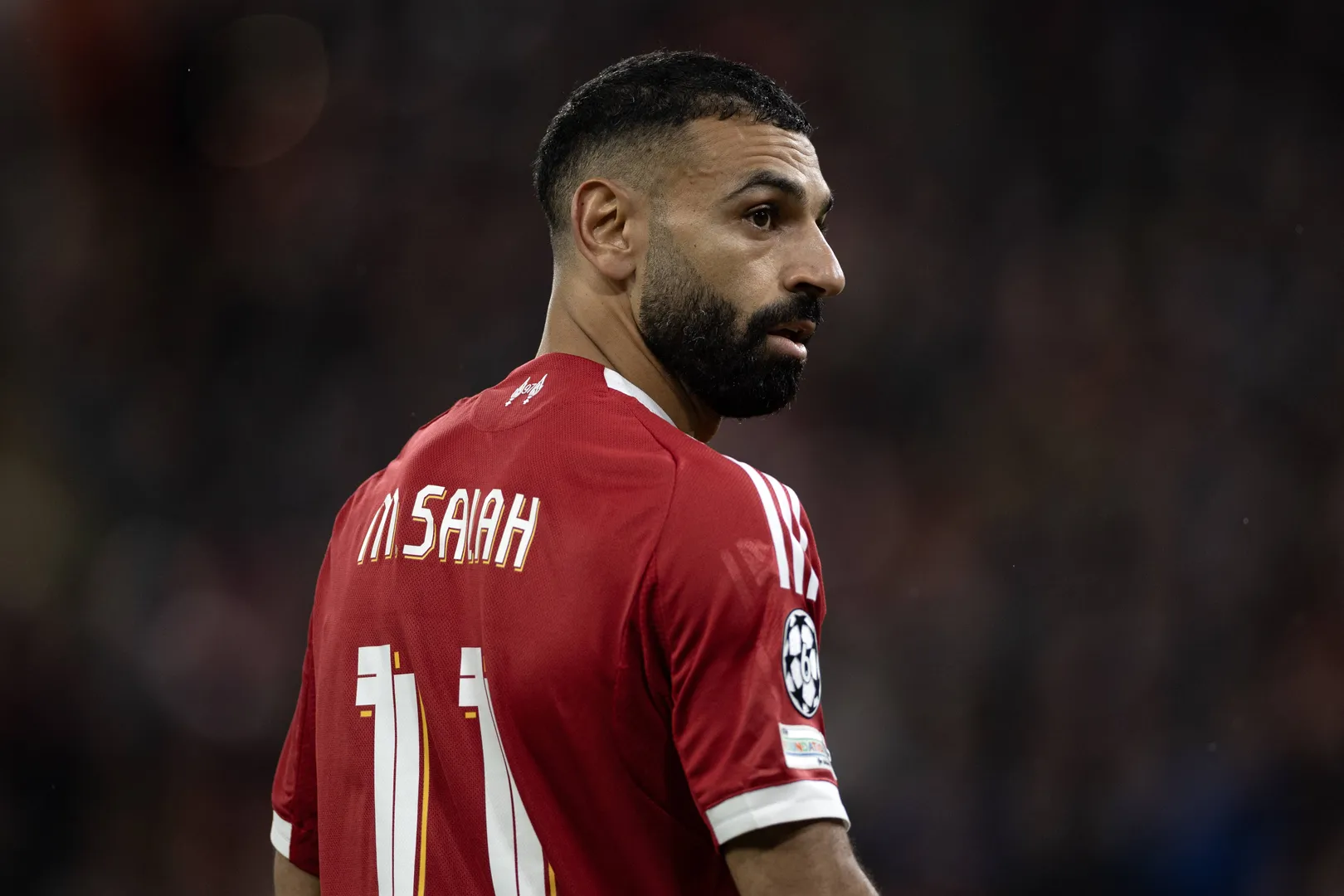 Mohamed Salah em jogo do Liverpool