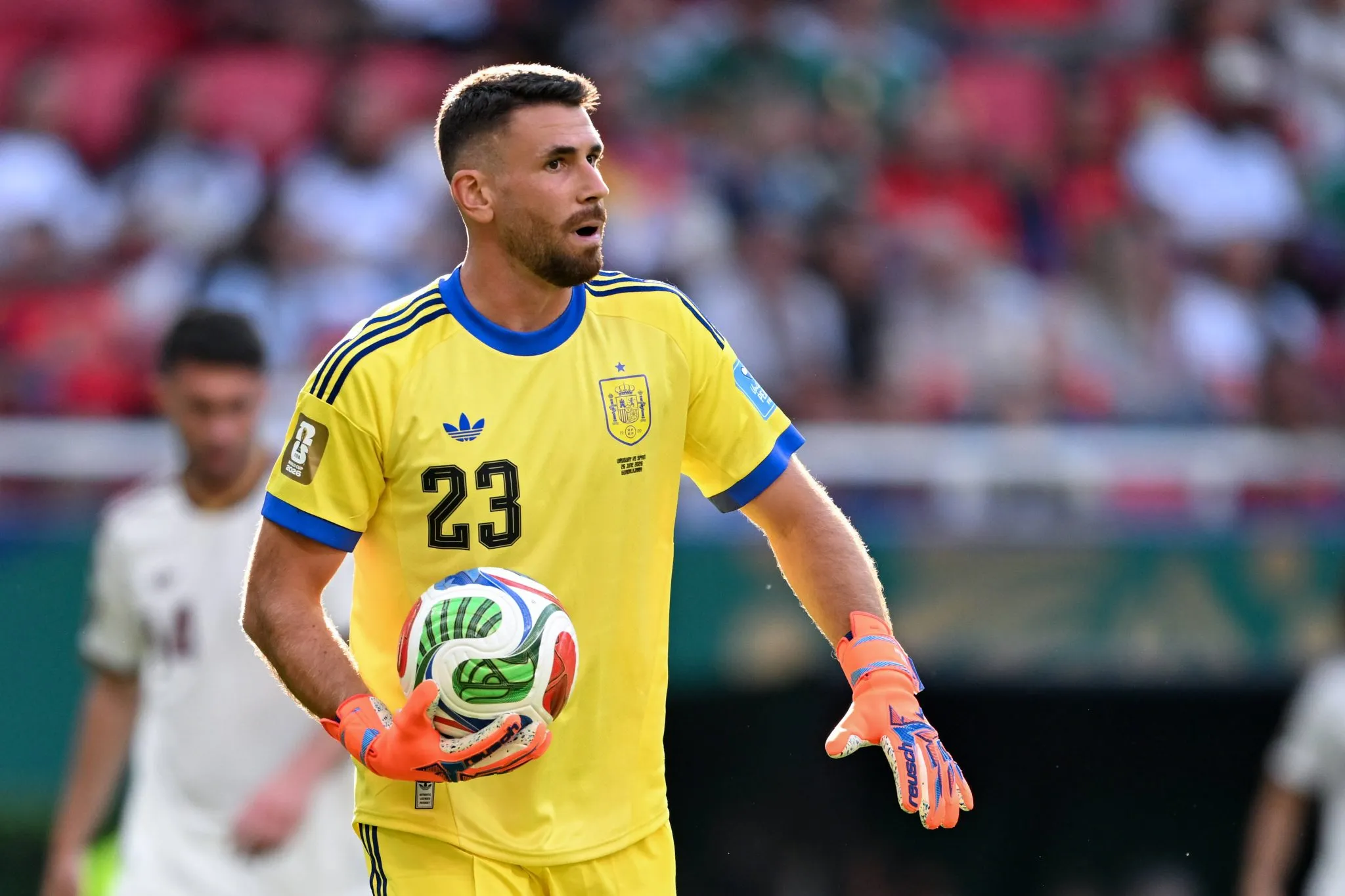 Unai Sim&oacute;n em a&ccedil;&atilde;o pela sele&ccedil;&atilde;o espanhola