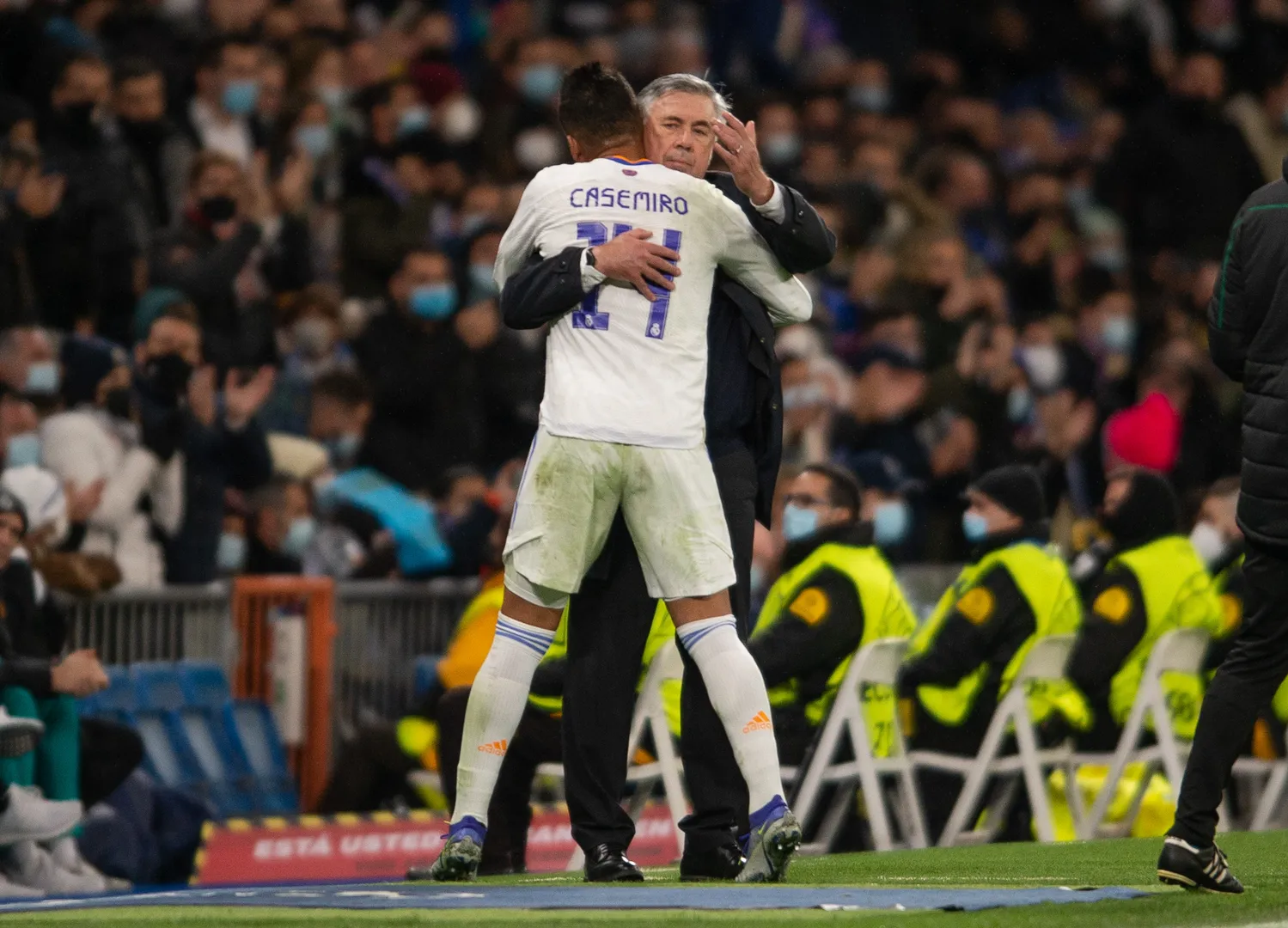 Casemiro e Ancelotti, juntos no Real Madrid