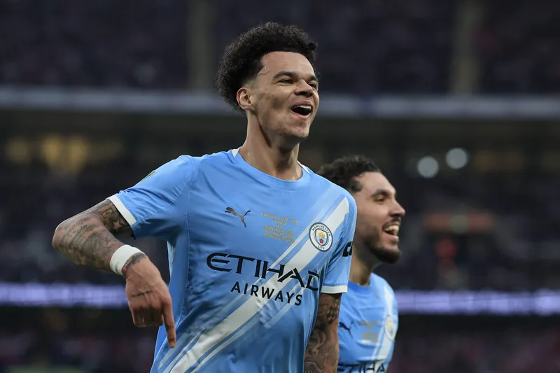Nico O'Reilly comemora gol do Manchester City sobre Arsenal (Foto: Imago/Pro Sports Image)