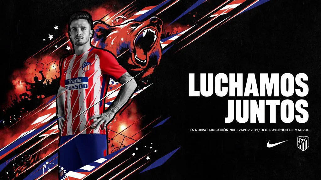 O Atl&eacute;tico de Madrid colocou um arranh&atilde;o de urso na sua nova camisa principal