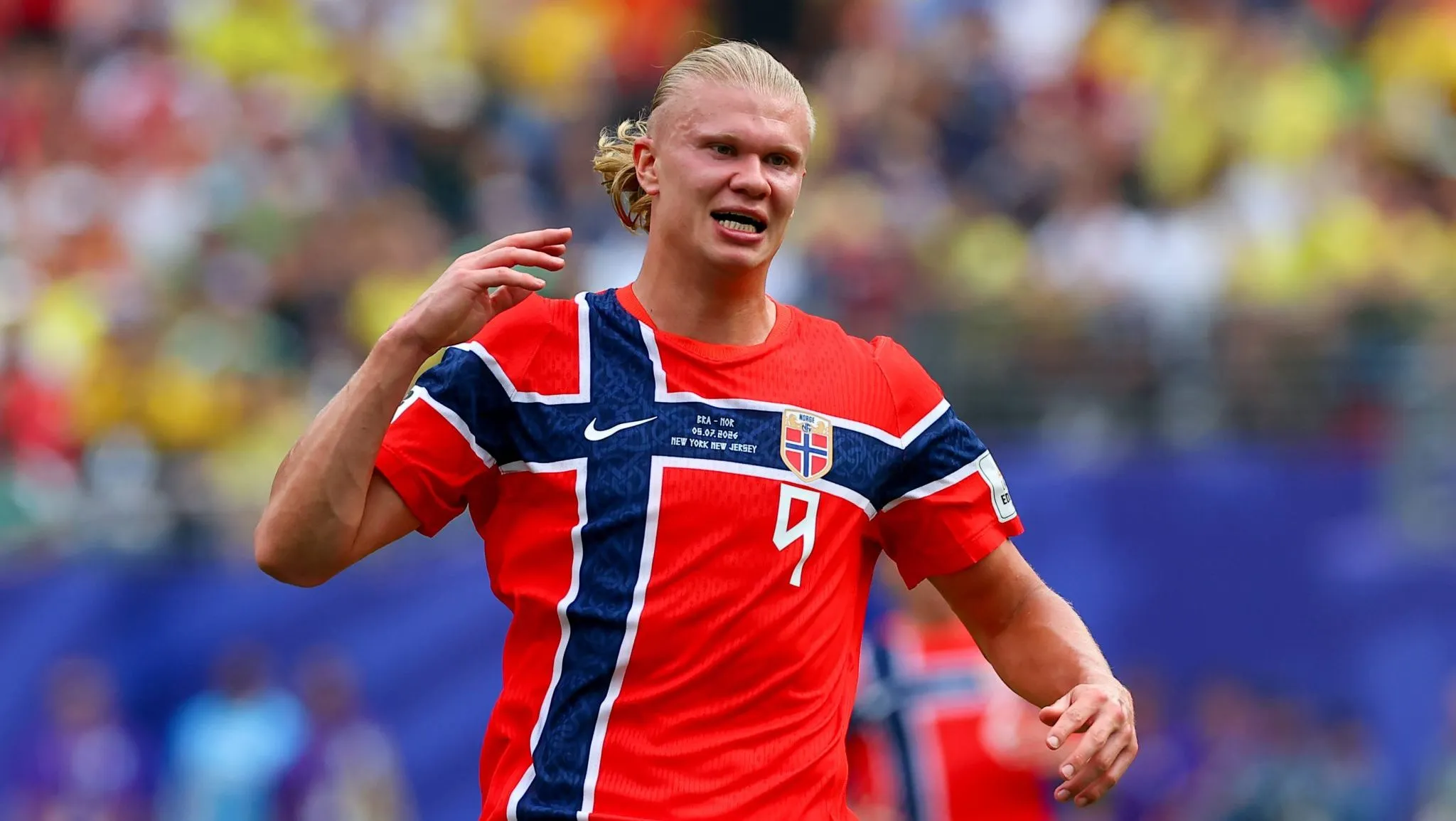 Erling Haaland durante Brasil x Noruega (Foto: Imago/Icon Sportswire)