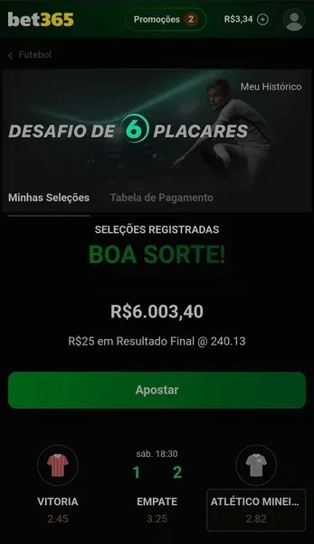 Desafio 6 placares bet365: como participar do bol&atilde;o exclusivo