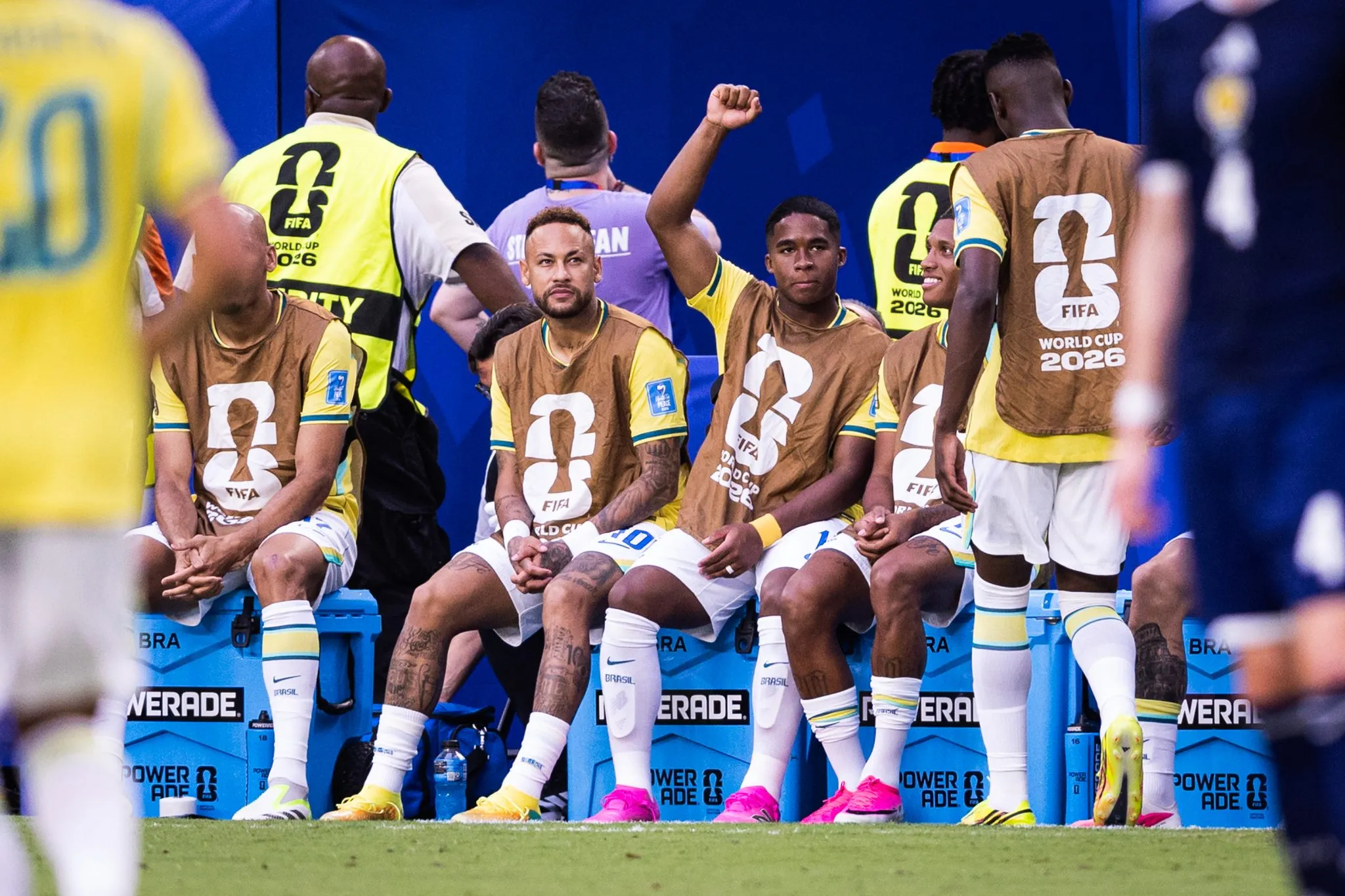 Neymar e Endrick em duelo com a Esc&oacute;cia pela Copa do Mundo 