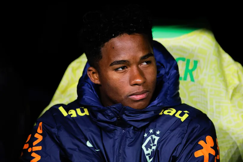 Assim como Mbapp&eacute;, Endrick ir&aacute; ser apresentado no Santiago Bernab&eacute;u aos torcedores do Real Madrid. Foto: Icon Sport