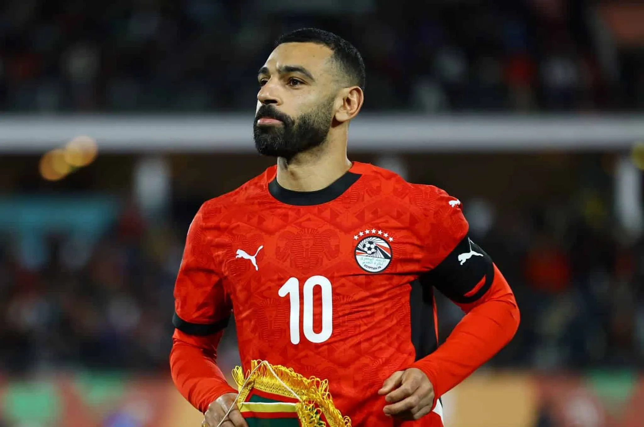 Salah em atua&ccedil;&atilde;o pela sele&ccedil;&atilde;o do Egito (Foto: Iconsport)