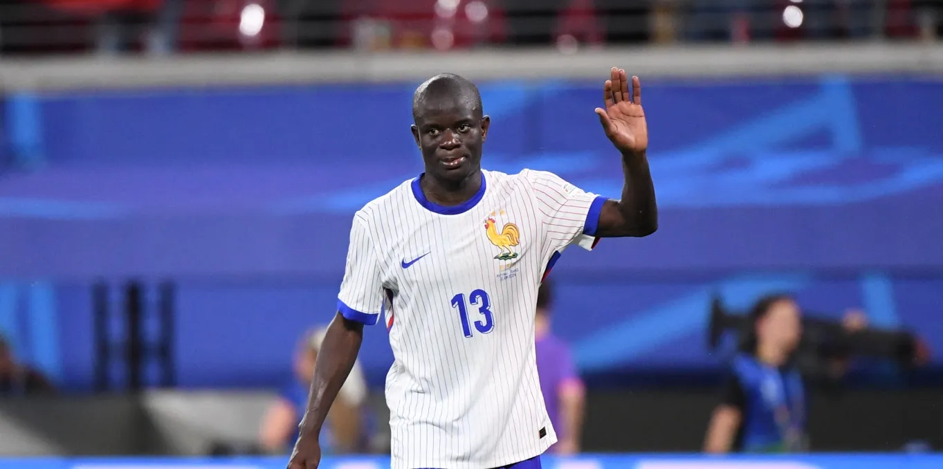 Kant&eacute; em a&ccedil;&atilde;o pela sele&ccedil;&atilde;o francesa na Eurocopa 2024