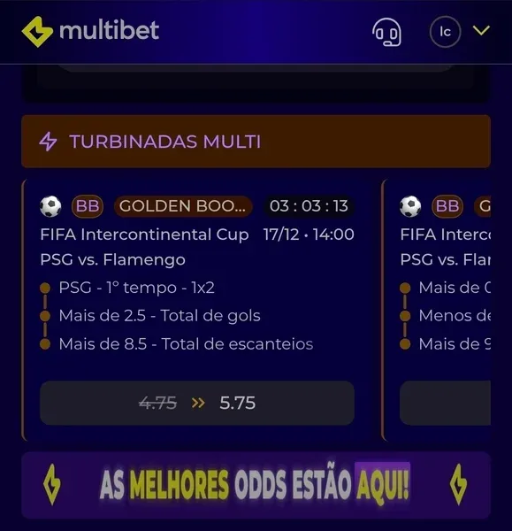 Captura de tela das Turbinadas Multi, da Multibet