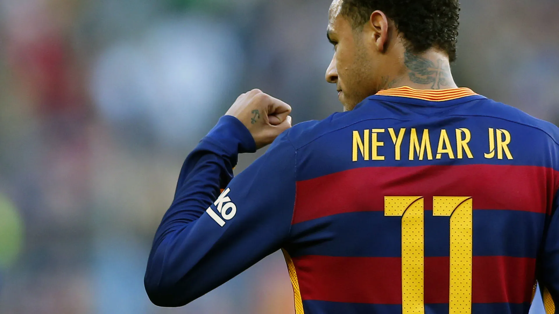 Neymar comemora gol pelo Barcelona contra o Real Madrid (AP Photo/Manu Fernandez)
