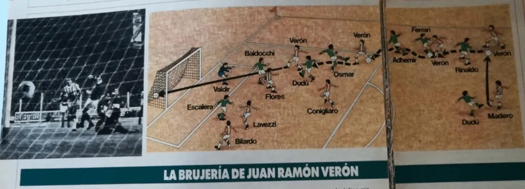 Outra arte do gola&ccedil;o de Ver&oacute;n contra o Palmeiras
