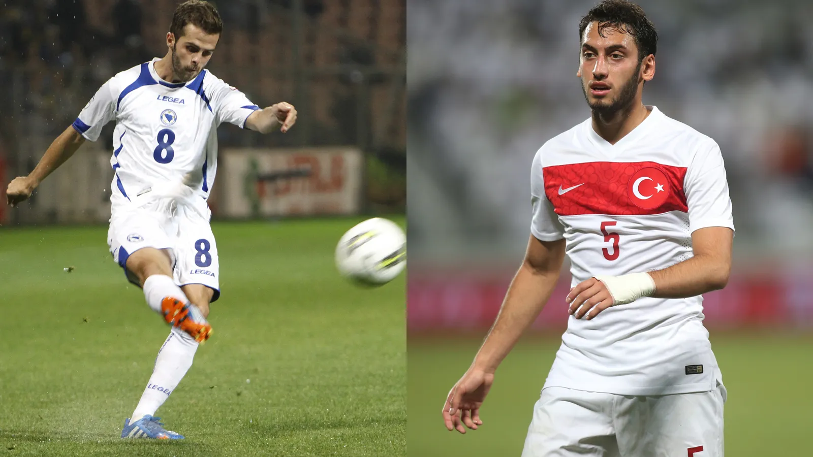 Dois dos melhores cobradores de falta da Europa compareceram em amistosos: Pjanic e &Ccedil;alhanoglu