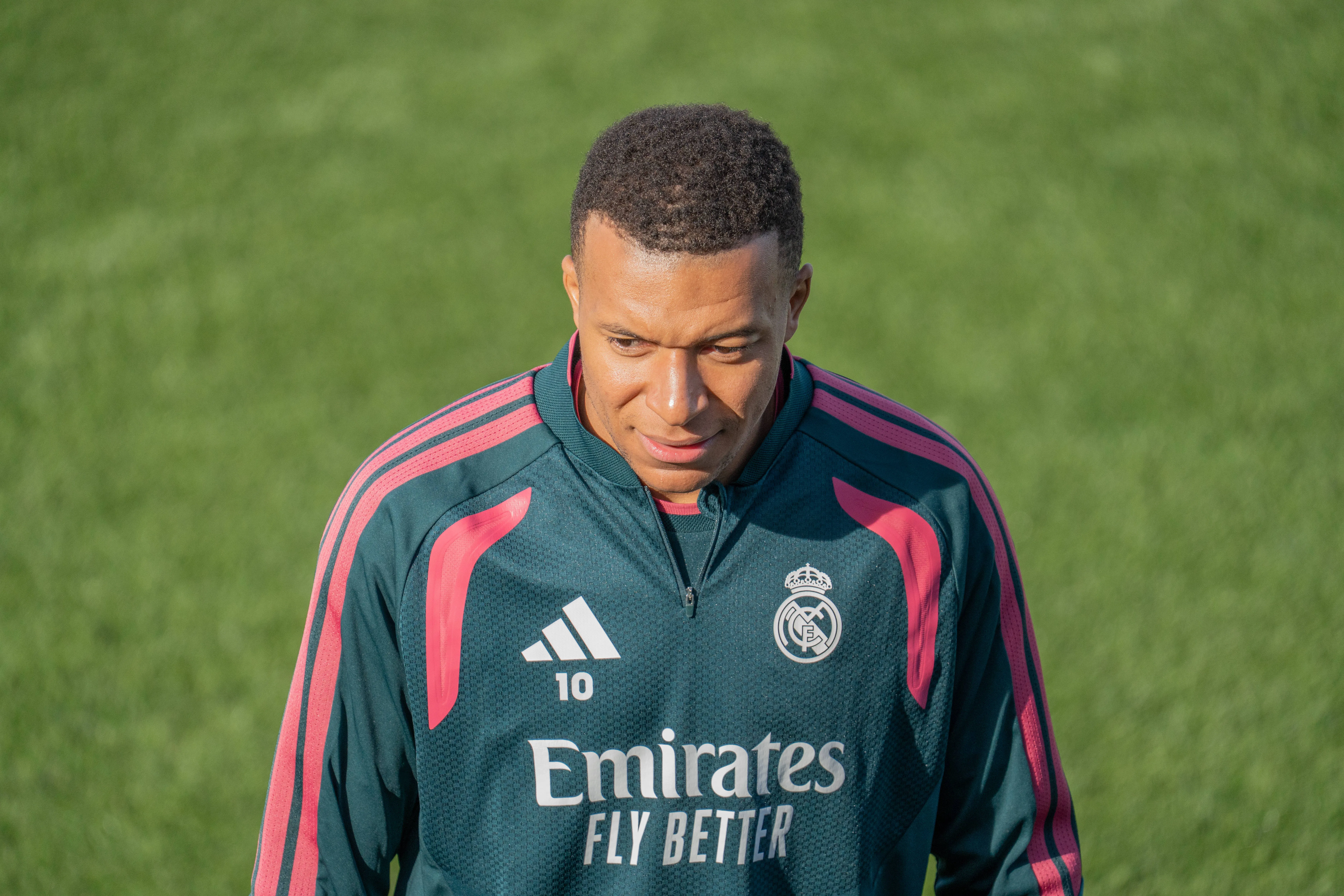 Mbapp&eacute; durante treino do Real Madrid