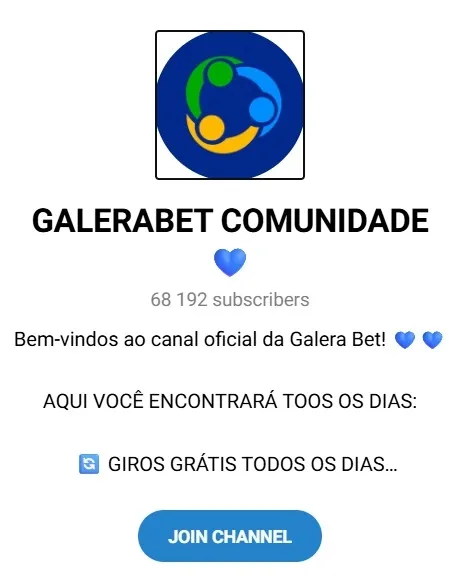 Comunidade da Galera Bet no Telegram