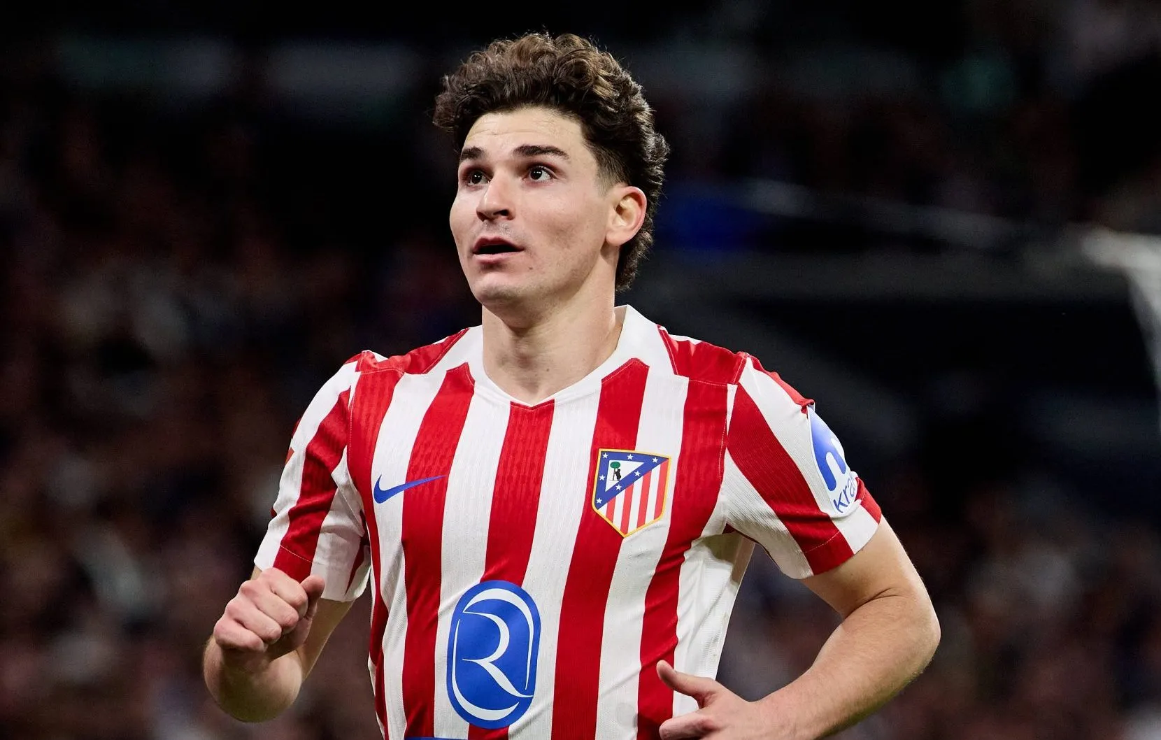 Juli&aacute;n Alvarez em a&ccedil;&atilde;o pelo Atl&eacute;tico de Madrid