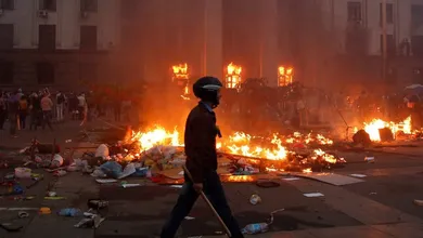 Briga entre ultras desencadeou confronto pol&iacute;tico com 40 mortes na Ucr&acirc;nia