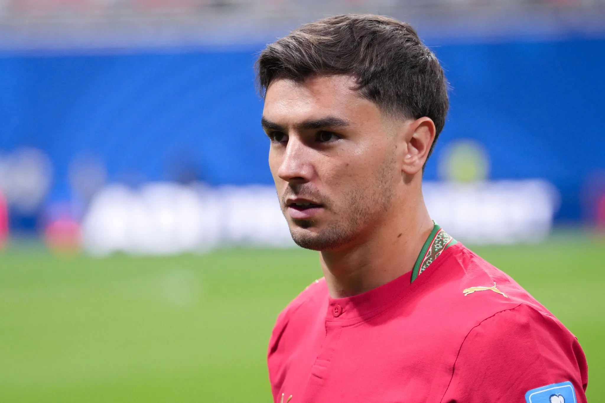 Brahim D&iacute;az em jogo do Marrocos na Copa do Mundo