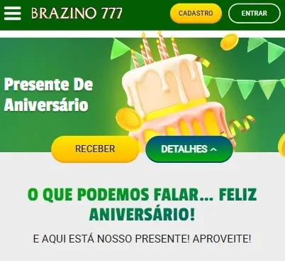 B&ocirc;nus de anivers&aacute;rio da Brazino