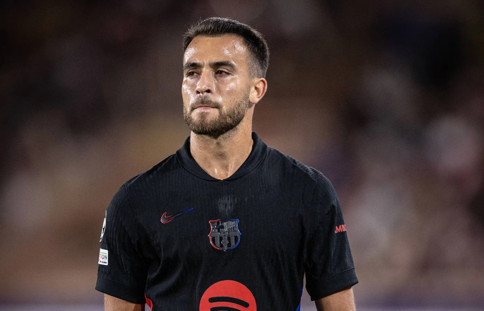 Eric Garc&iacute;a durante jogo do Barcelona