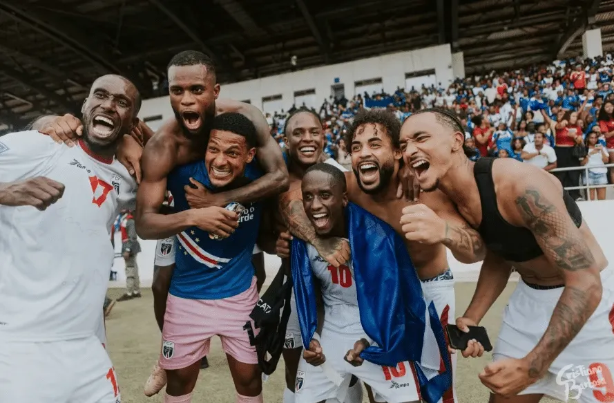 Sele&ccedil;&atilde;o de Cabo Verde celebra vit&oacute;ria nas Eliminat&oacute;rias