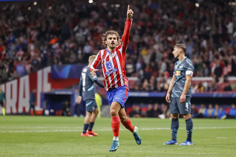 Griezmann celebra gol de empate do Atl&eacute;tico no Metropolitano