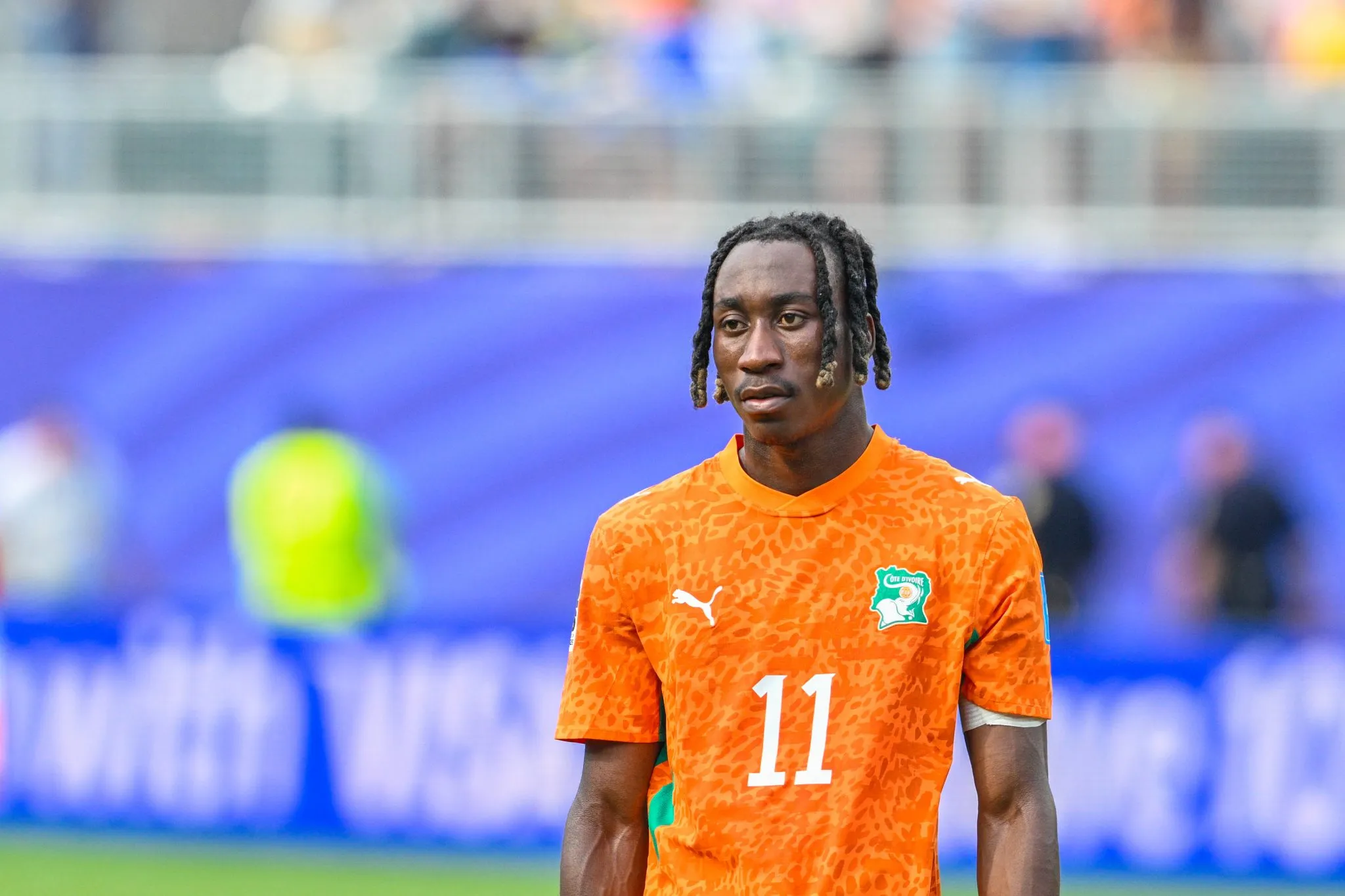 Yan Diomand&eacute; em a&ccedil;&atilde;o pela Costa do Marfim