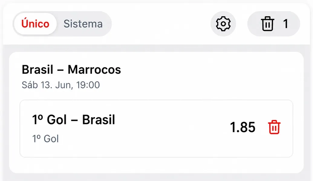Simula&ccedil;&atilde;o de aposta em &ldquo;Pr&oacute;ximo Gol&rdquo; no jogo Brasil x Marrocos na Superbet

