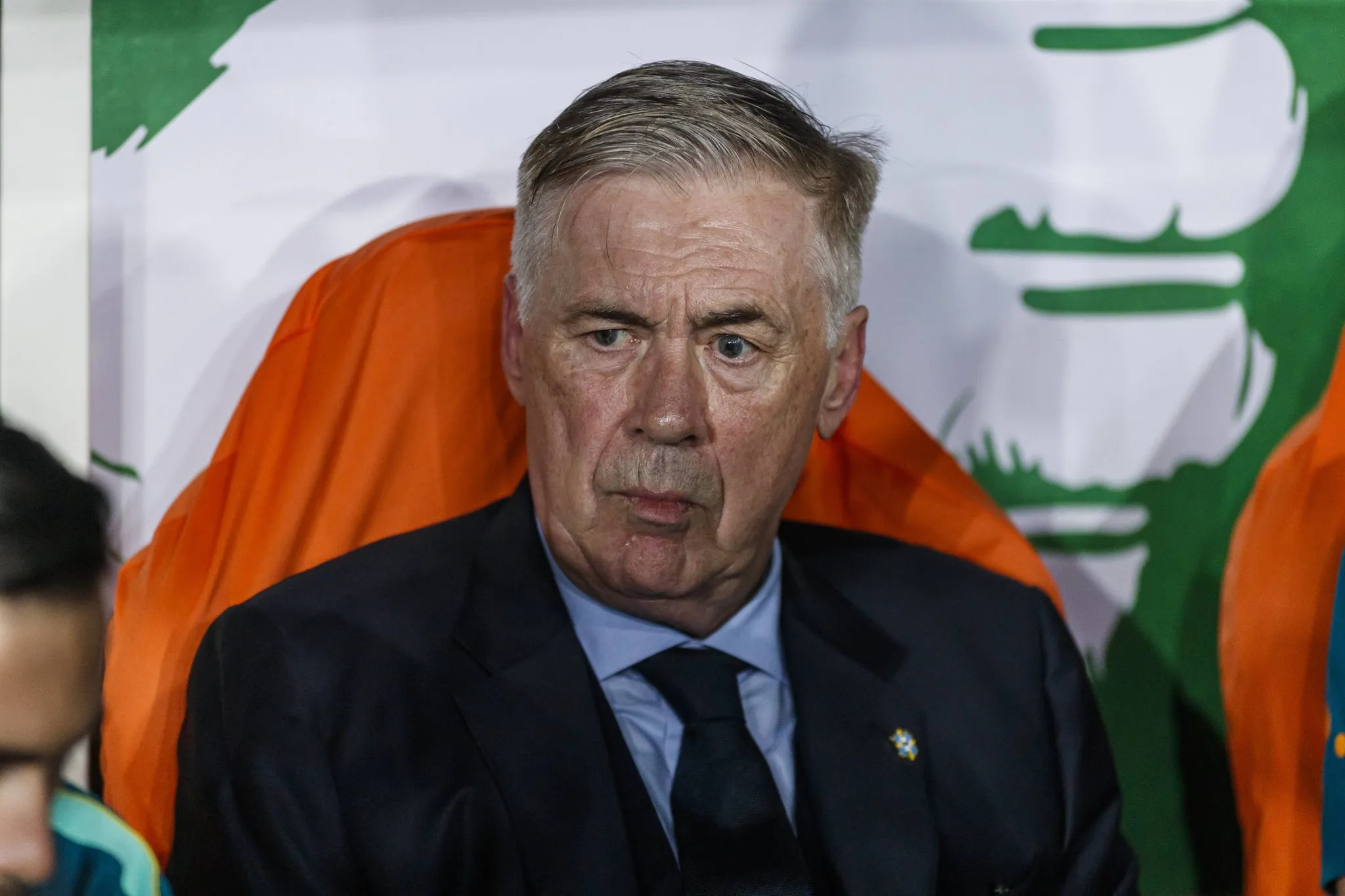 Carlo Ancelotti em jogo da sele&ccedil;&atilde;o brasileira