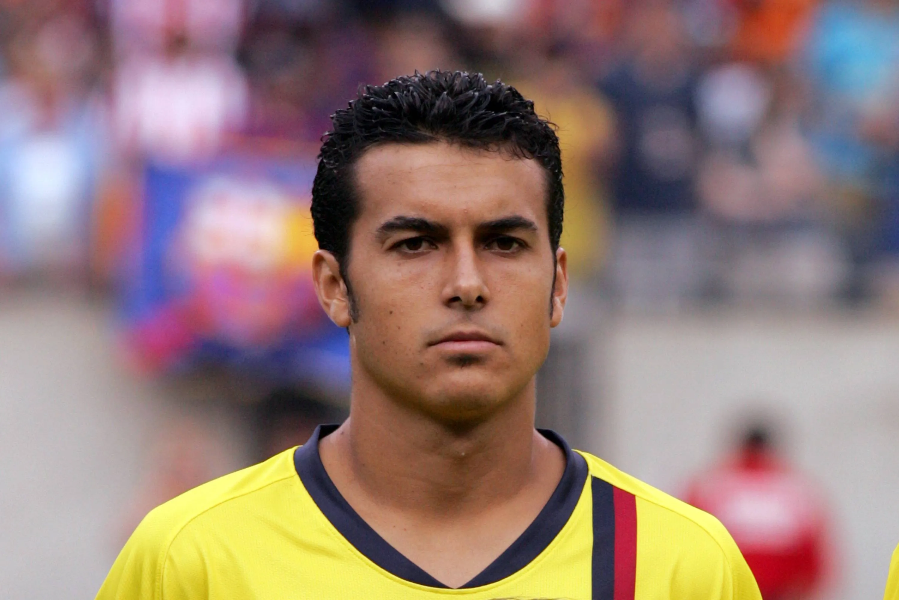 Pedro Rodr&iacute;guez em jogo do Barcelona em 2008