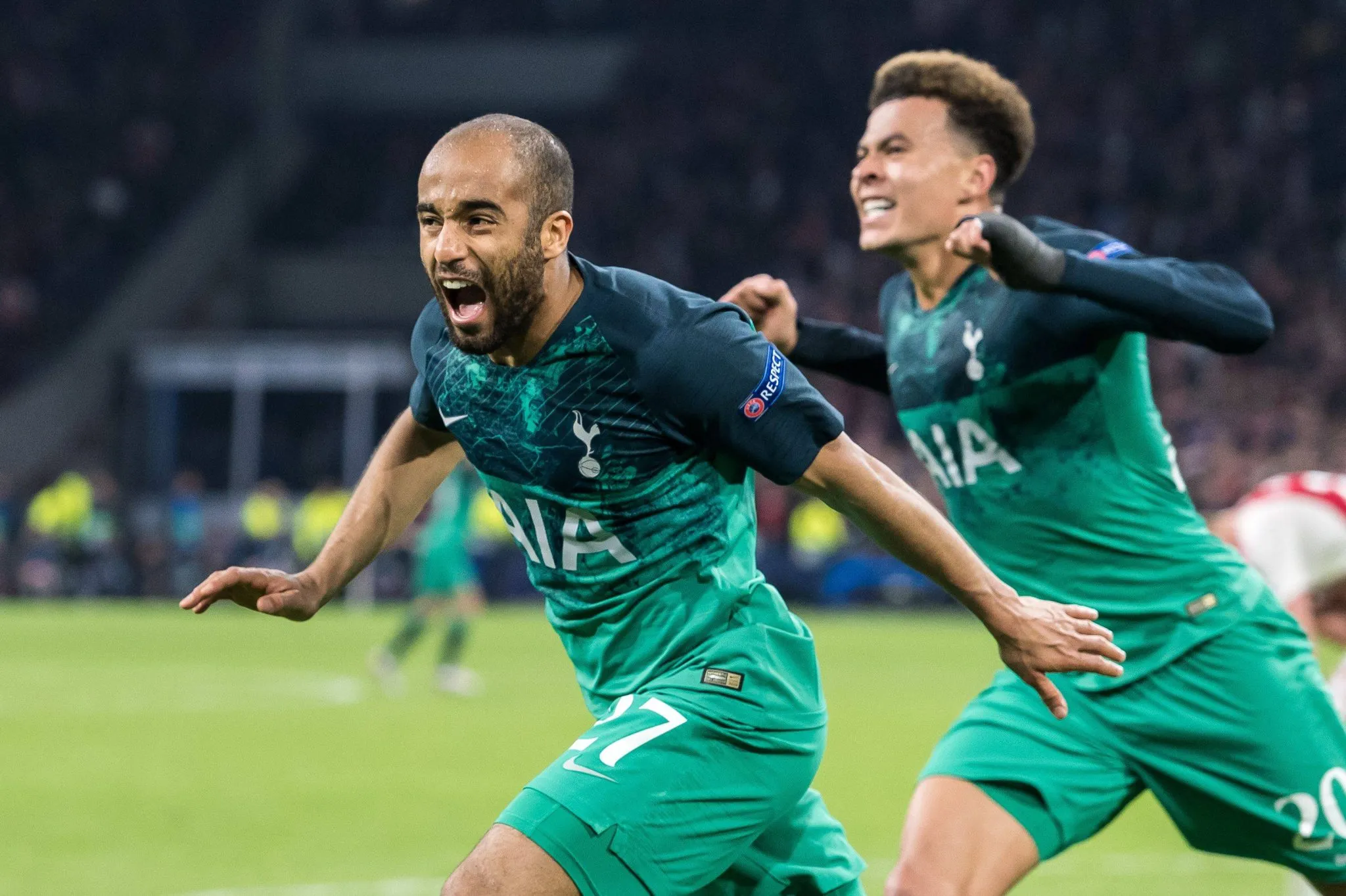 Lucas Moura celebra hat-trick pelo Tottenham na Champions